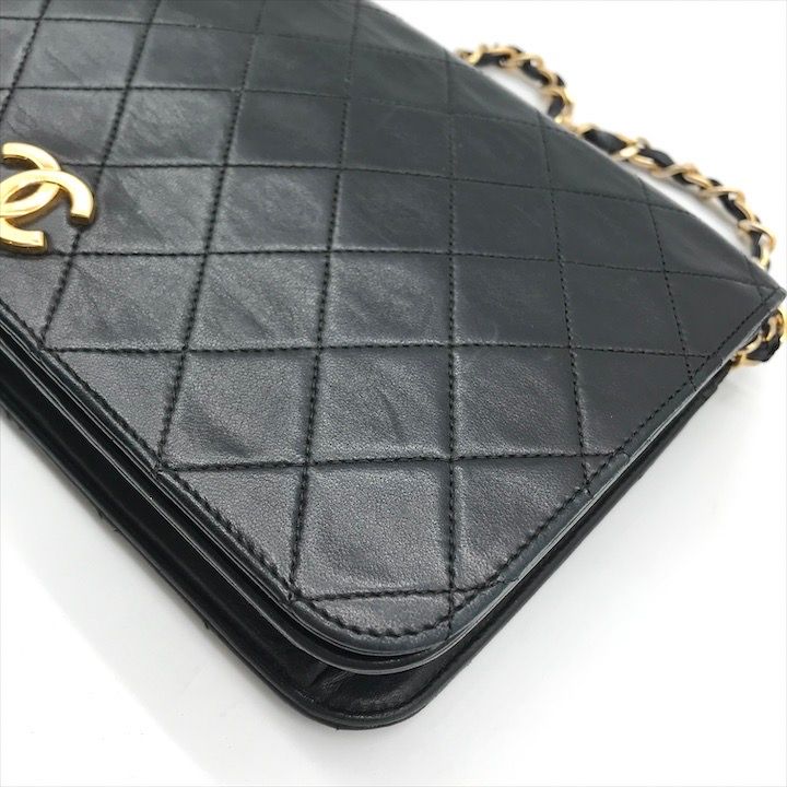 良品 CHANEL シャネル マトラッセ ラムスキン ココマーク プッシュロック チェーン ショルダー バッグ ブラック 黒 ブランド 鞄 k5683 CHANEL - 良品 CHANEL シャネル マトラッセ ラムスキン ココマーク