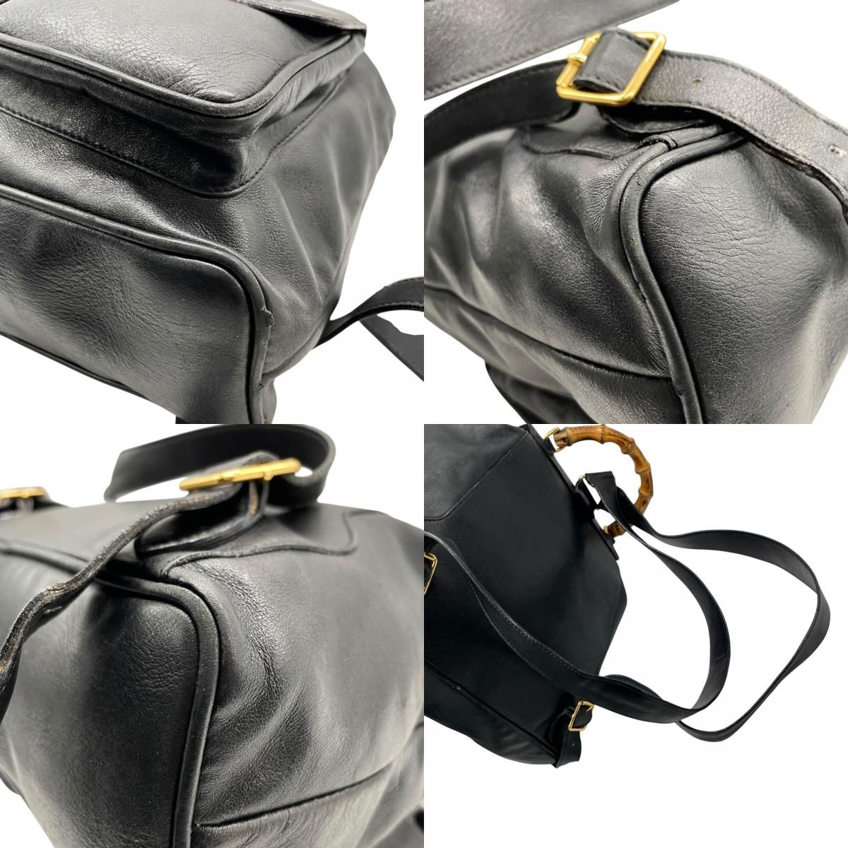 【VINTAGE】グッチ リュック グッチ レザーリュック ゴールド金具 ホースビット620849 493075