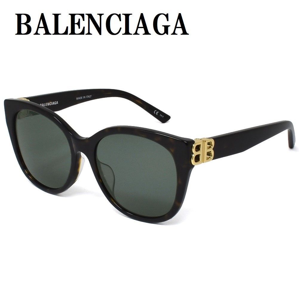 バレンシアガ BALENCIAGA BB0103SA 002 57mm サングラス アジアンフィット アイウェア グリーン ハバナ