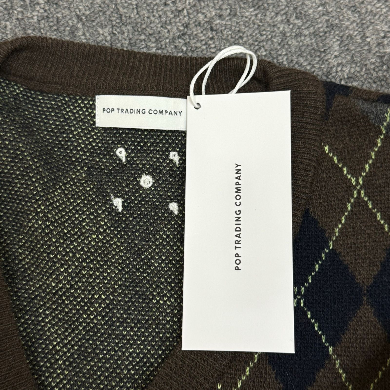 新品 Pop Trading Company Knitted Cardigan Vest ニットカーディガン 