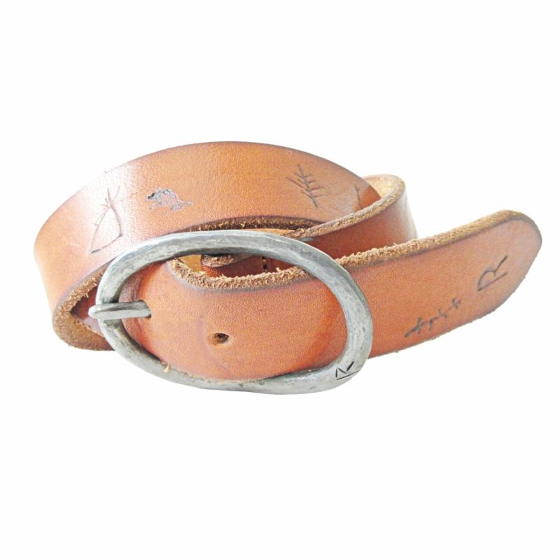 フォーティーファイブアールピーエム  45R 45rpm レザー ベルト イラスト調 ライトブラウン 0514