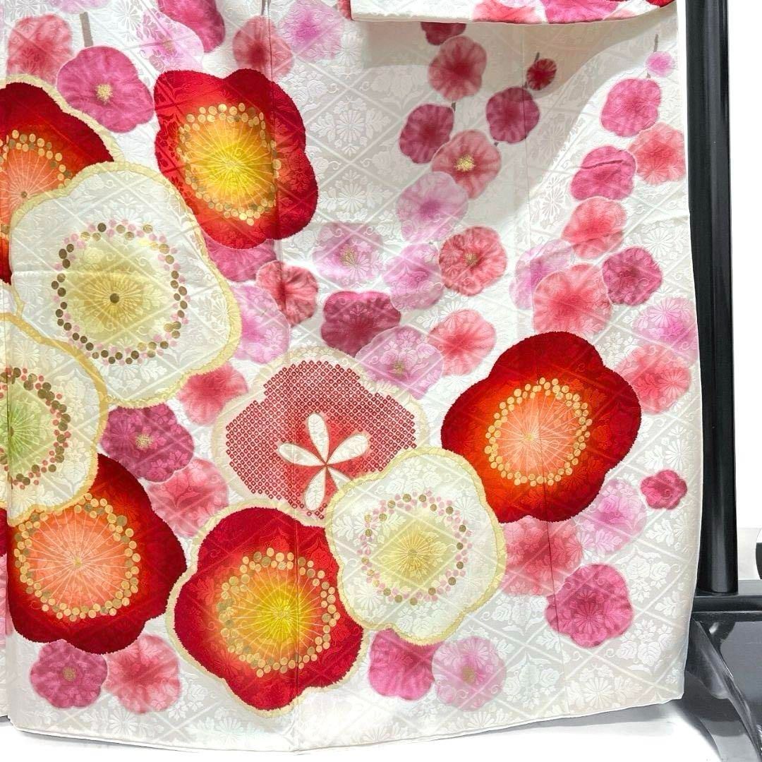 金駒刺繍 金彩 梅花模様 桐の花 振袖 成人式 晴れの日 着物 041a p