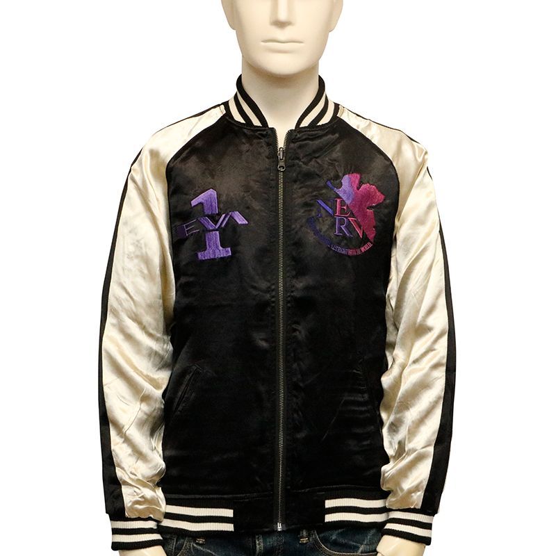 【エヴァンゲリオン×錦 nishiki】スカジャン　レーヨン　初号機　カラー©︎ 錦 nishiki × エヴァンゲリオン アスカ来日 刺繍 リバーシブル