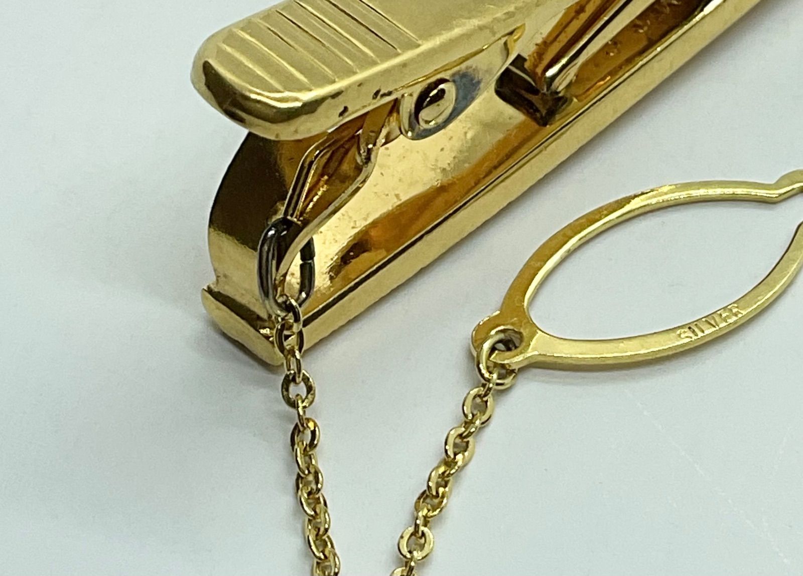 JSU 全日本海員組合 特別功労賞 タイピン バッチ セット 18金 シルバー