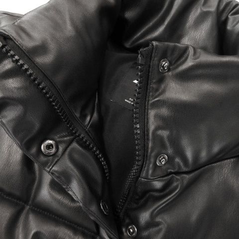 ザラ ZARA 中綿ベスト フェイクレザー スタンドカラー ジップ