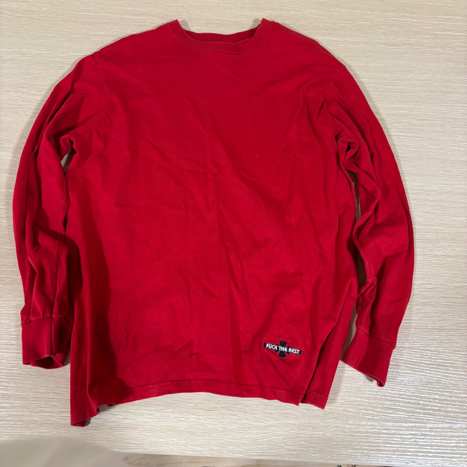 (i)Supreme (シュプリーム) ロングスリーブTシャツ 長袖カットソー ワンポイント レッド サイズM