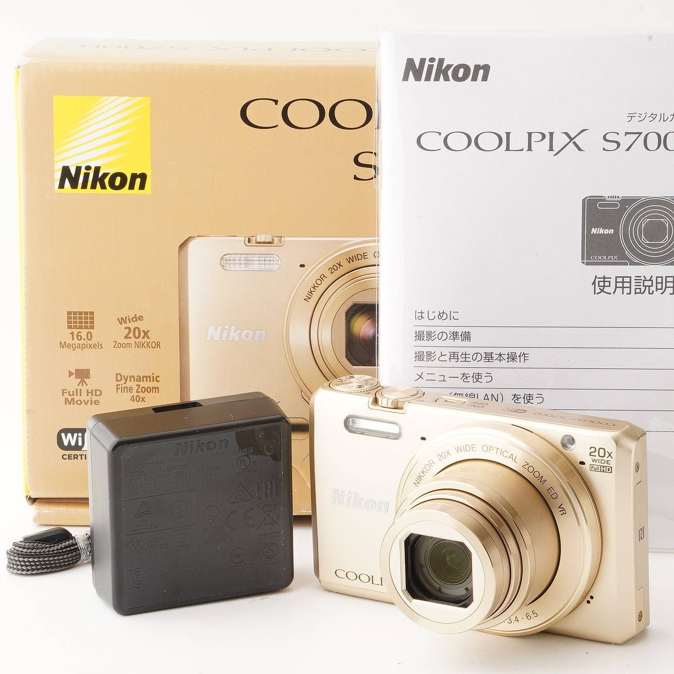 ニコン Nikon COOLPIX S7000 ゴールド 20x OPTICAL ZOOM
