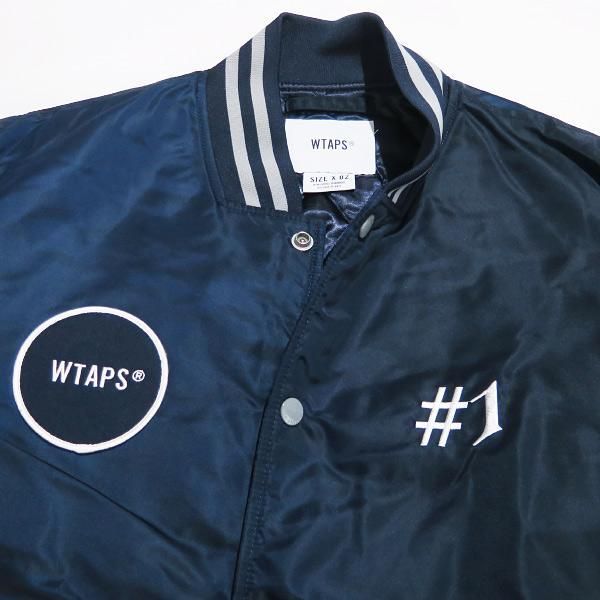 WTAPS ダブルタップス 18SS BENCH/JACKET.NYLON.SATIN 181TQDT-JKM02 ベンチ ジャケット ナイロン  サテン ネイビー スタジアムジャケット スタジャン アウター - メルカリ