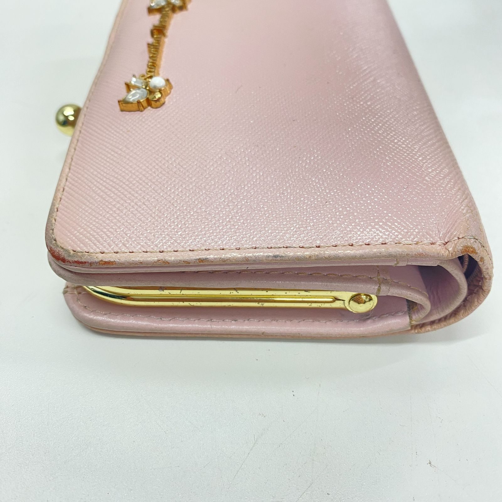 B-103 Samantha Thavasa サマンサタバサ 二つ折り財布 ピンク ビジュー 
