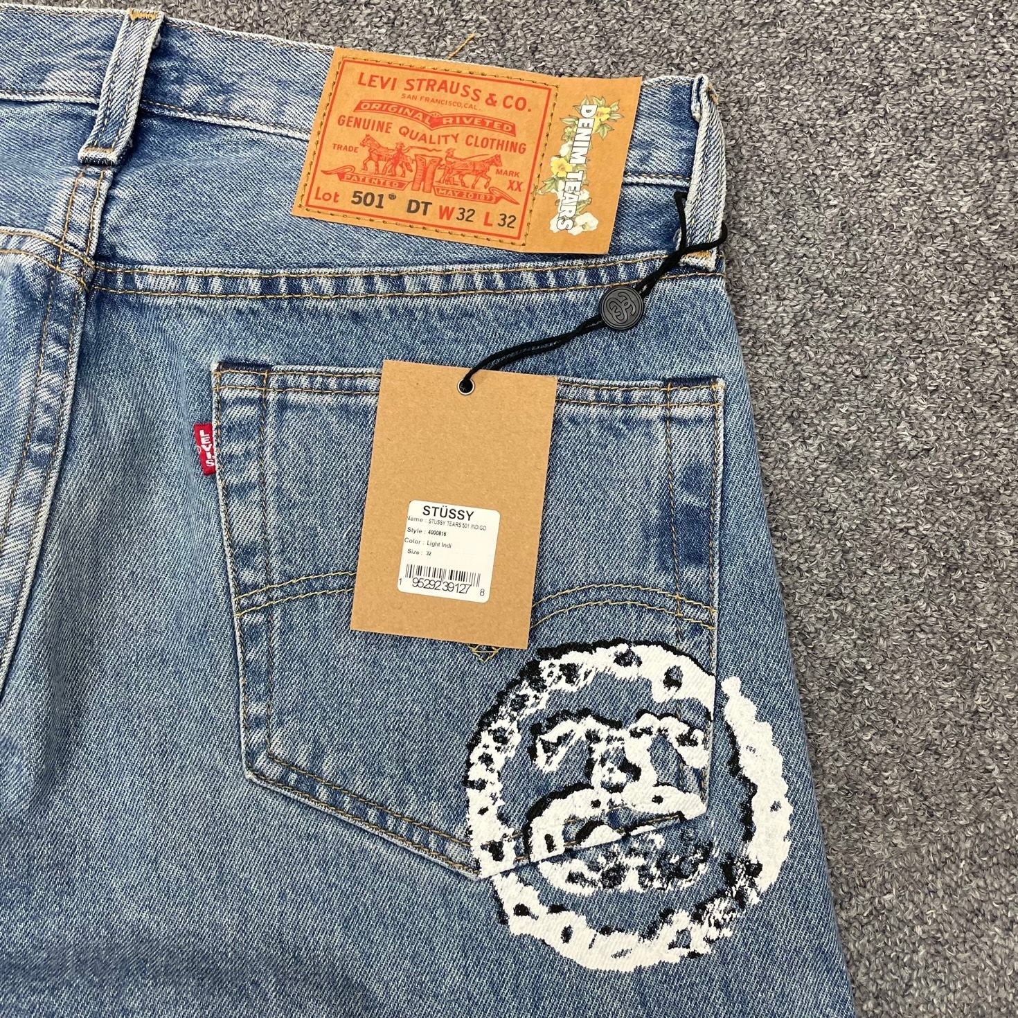 STUSSY DENIM TEARS デニム パンツ W30-