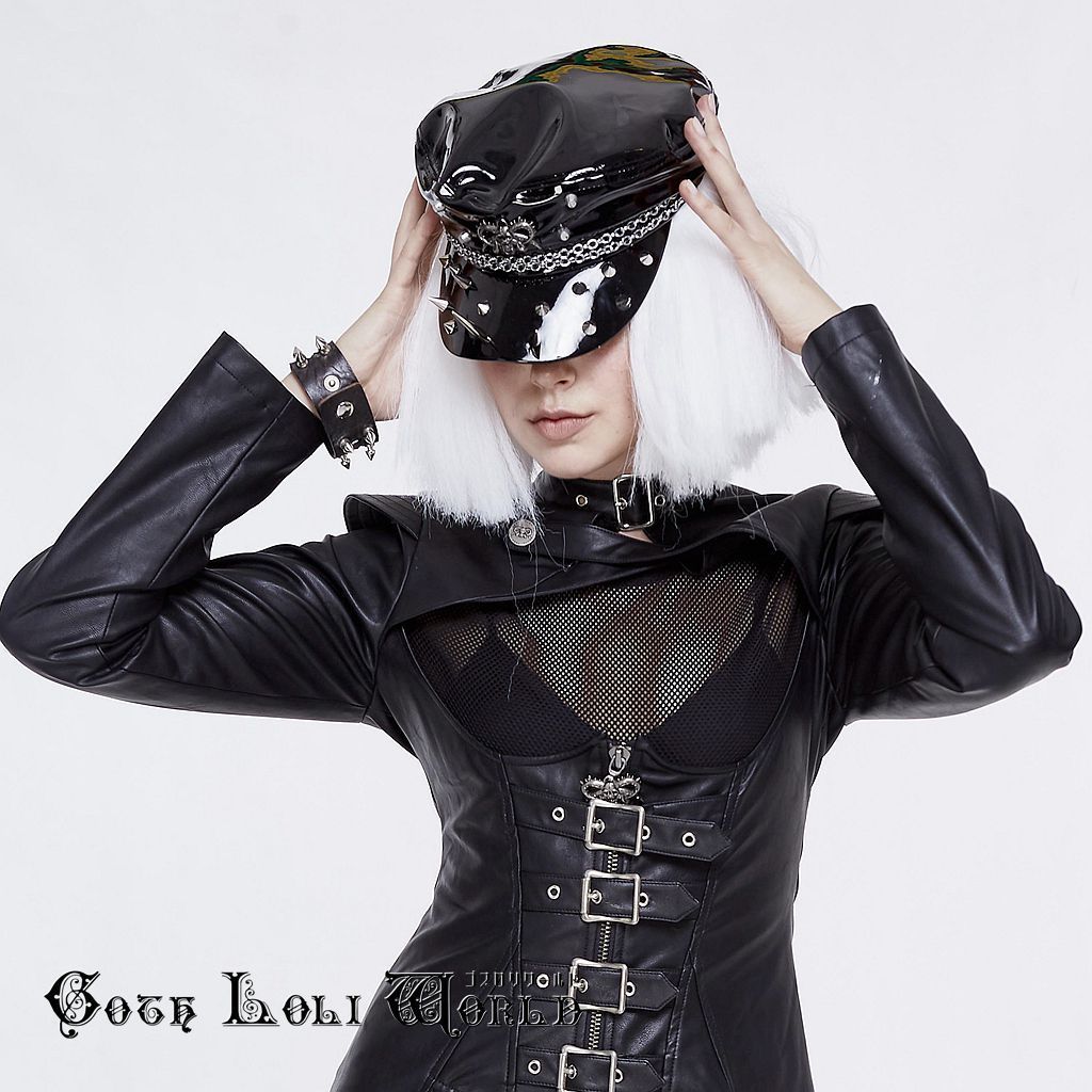 MADGIRL 黒 十字架 スタッズ ロングジャケット ゴスロリ パンク MADGIRL 黒 十字架 スタッズ ロングジャケット ゴスロリ パンク