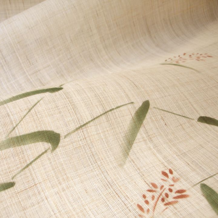 のれん　麻　生成　草木　90×120cm