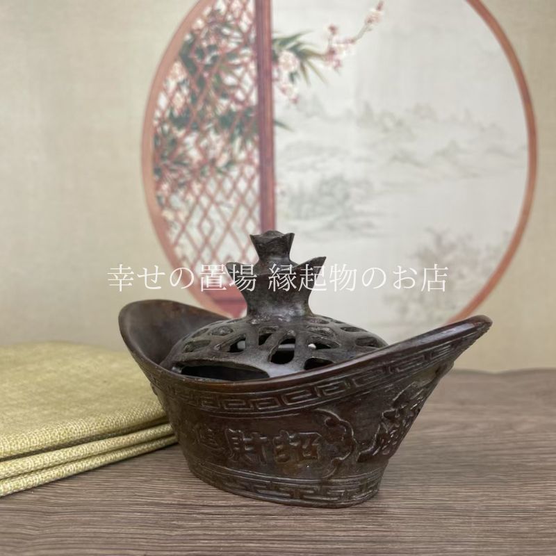 香炉◇銅製◇銅器◇装飾品◇工芸品◇風水◇置物◇ 下げ式蓮花香炉 香炉