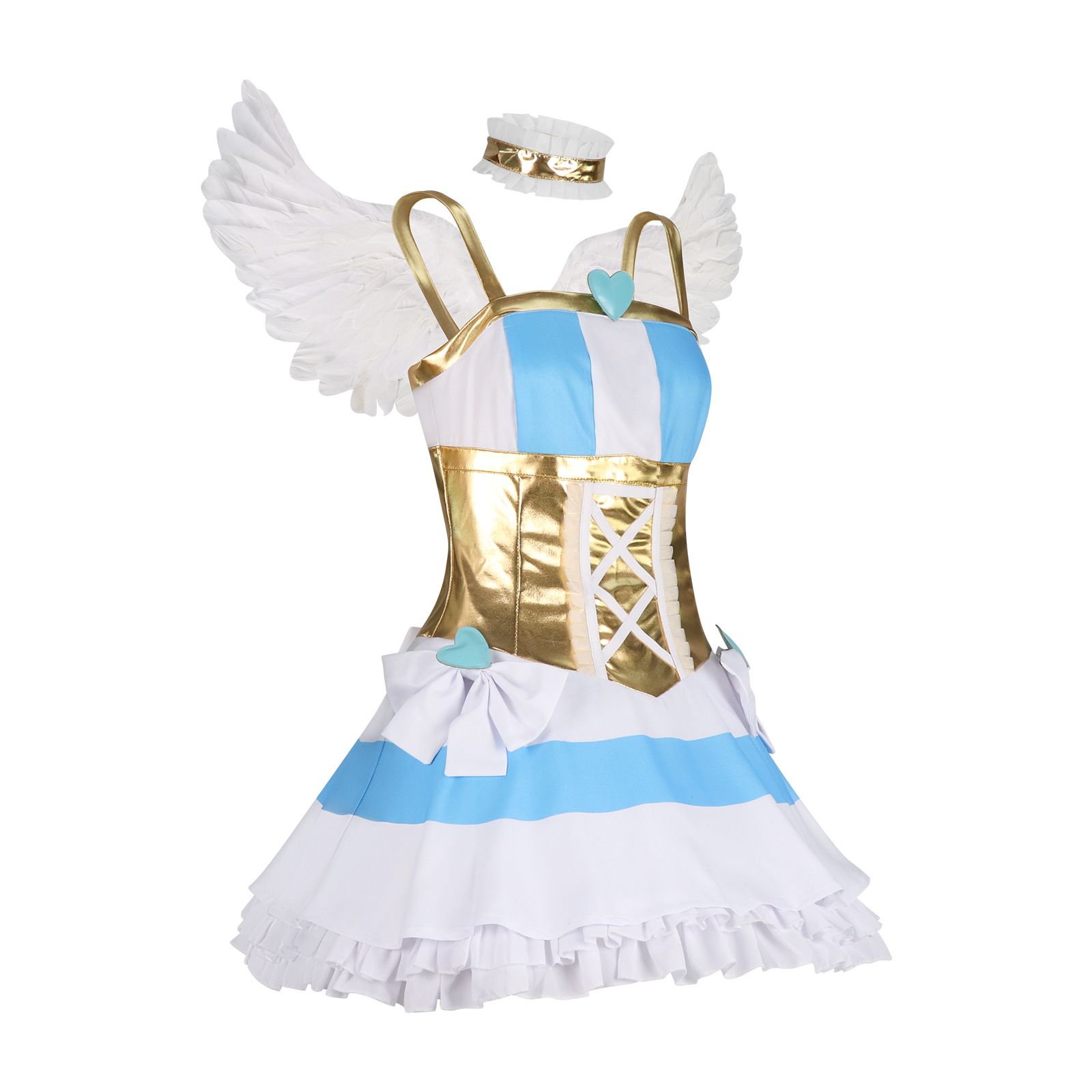 コスプレ 衣装 ストッキング天使 戦闘服 羽付き ワンピース 甘め 