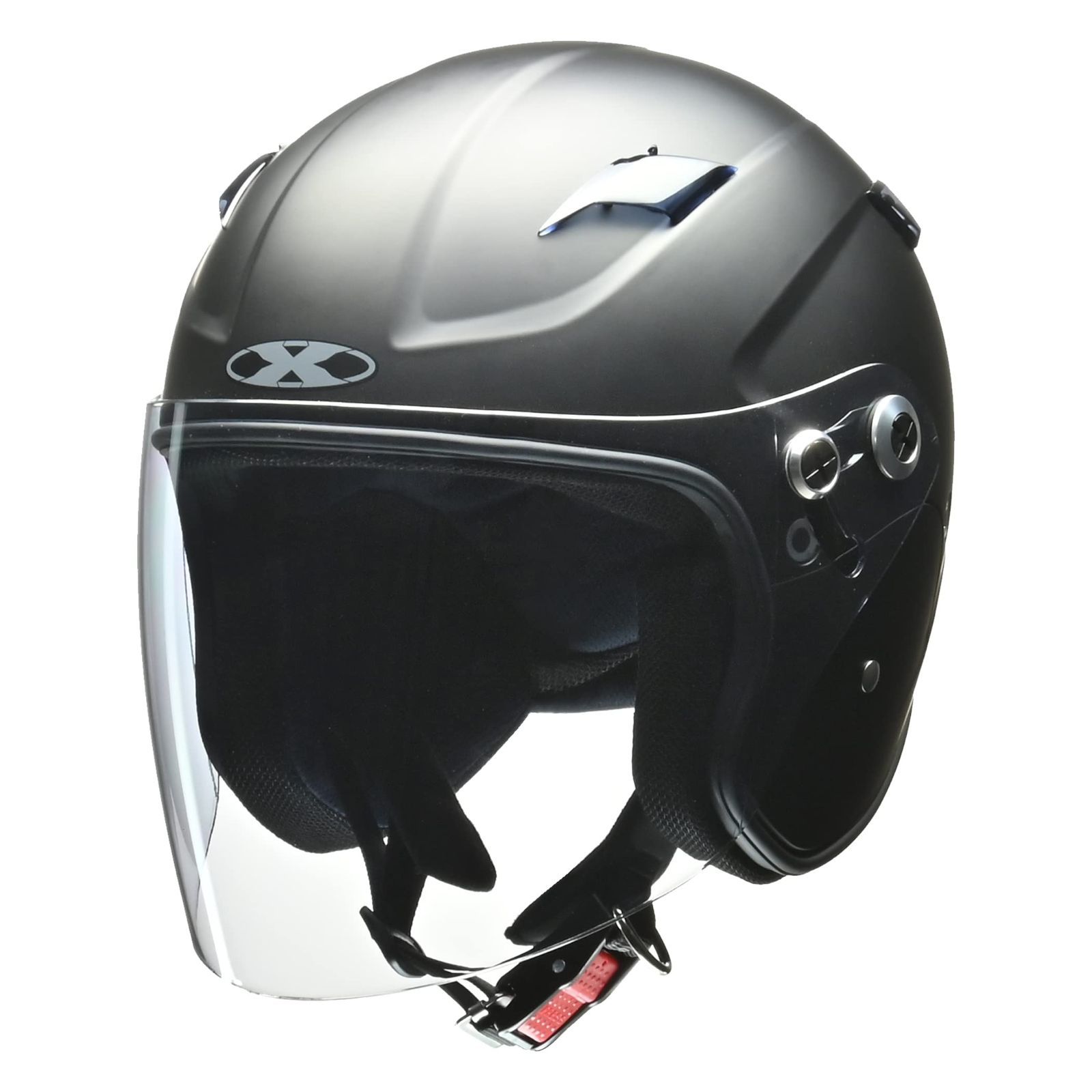在庫処分リード工業LEAD バイクヘルメット セミジェット X-AIR RAZZO STRADA ラッツォ ストラーダー マットブラック フリーサイズ57-60cm未満 125cc以下用