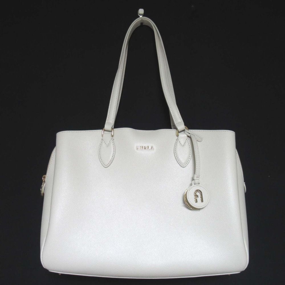 新品同様 FURLA アイボリー レザー ハンドバッグ 【公式通販】