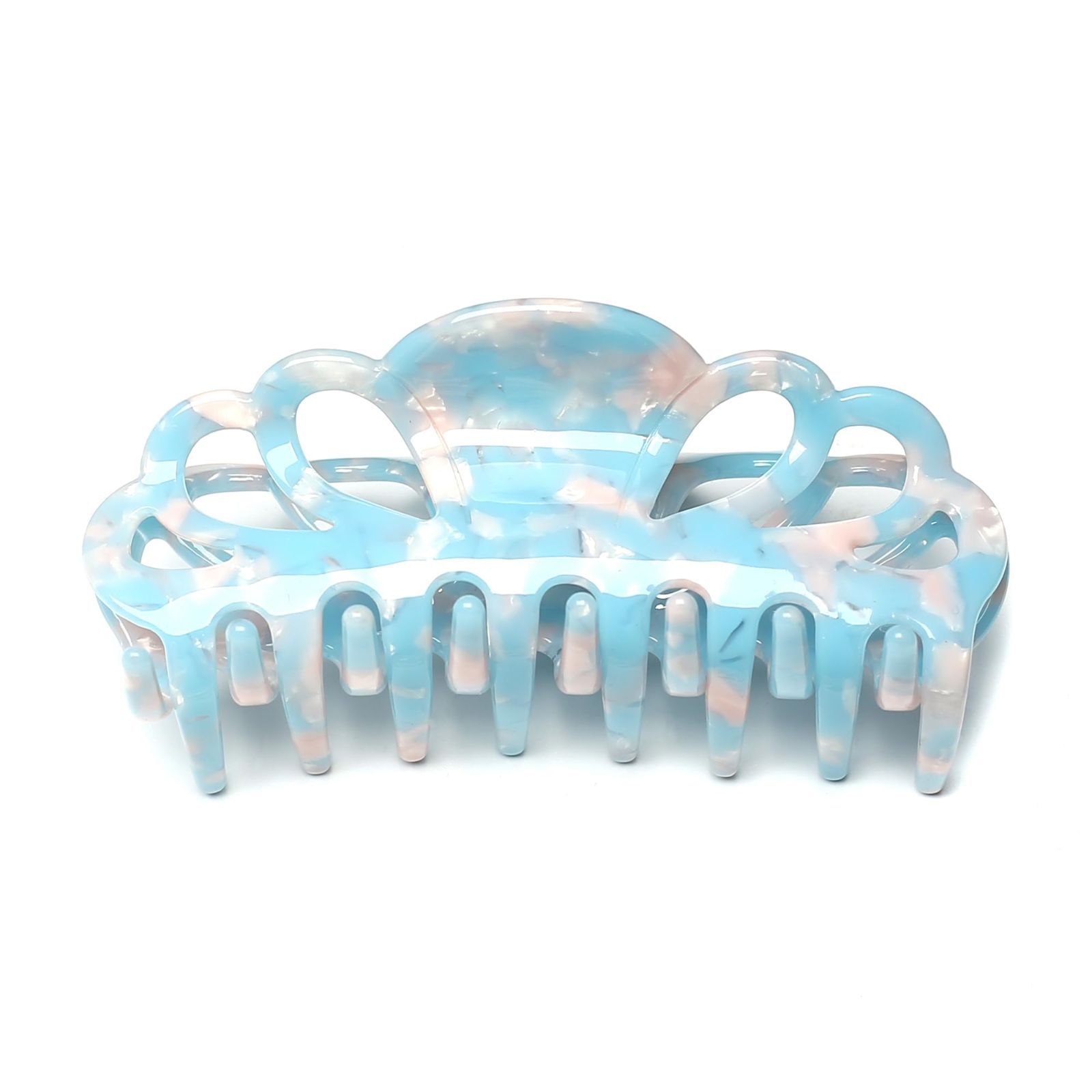 バンスクリップ しっかりとまる ブルー ヘア クリップ 髪留め レディース ヘアクリップ 韓国 大きめ 1本 QinGoo 10 cm Blue