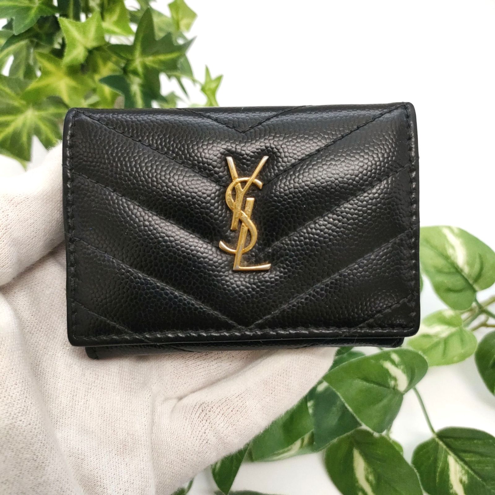 サンローラン 三つ折り財布 オリガミタイニーウォレット カサンドラ V