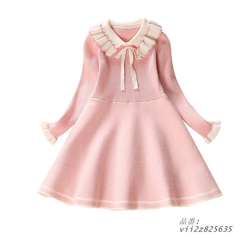 キッズ ニット セーター ワンピース プリンセス スカート 普段着 かわいい 卒園式 スカート 春秋 。 カジュアル 入園式 可愛い  vii2z825635