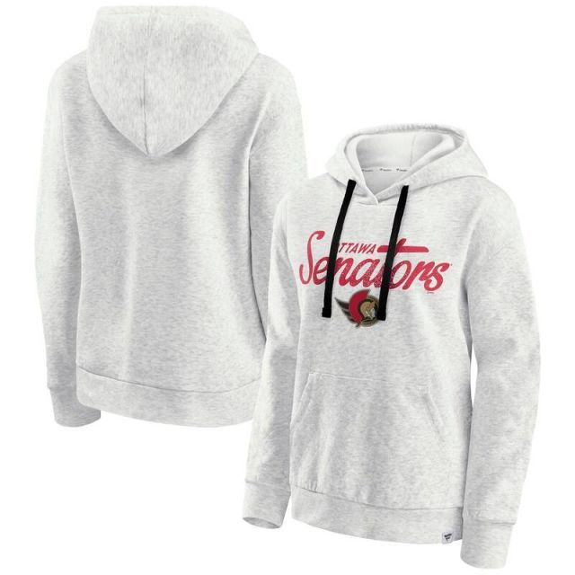 【送料無料】 ファナティクス レディース Tシャツ トップス Women's Fanatics Oatmeal Ottawa Senators True Classics Quilted Pullover Hoodie Sen Multi