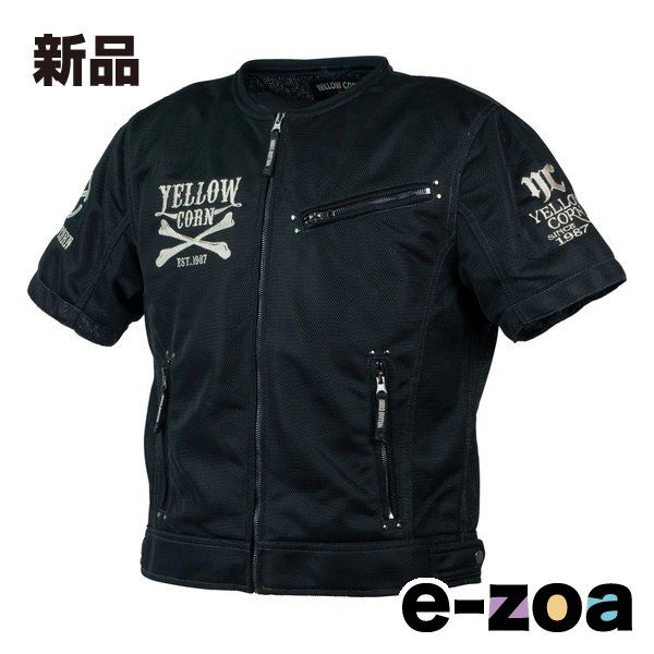 YeLLOW CORN  イエローコーン 春夏 YMT-006 プロテクティブメッシュTシャツ ブラック/アイボリー Mサイズ YMT-006/BLACK/IVORY/M (2608605)