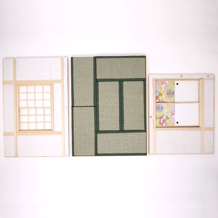 和室ドールハウス 六畳和室 簡単組立 1/12サイズ 畳付き 襖開閉
