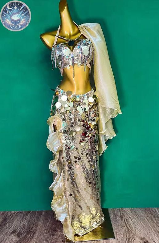 ベリーダンス オリエンタル衣装 インナー付 ゴールド オーダーメイド ベリーダンス オリエンタル衣装 インナー付 ゴールド オーダーメイド