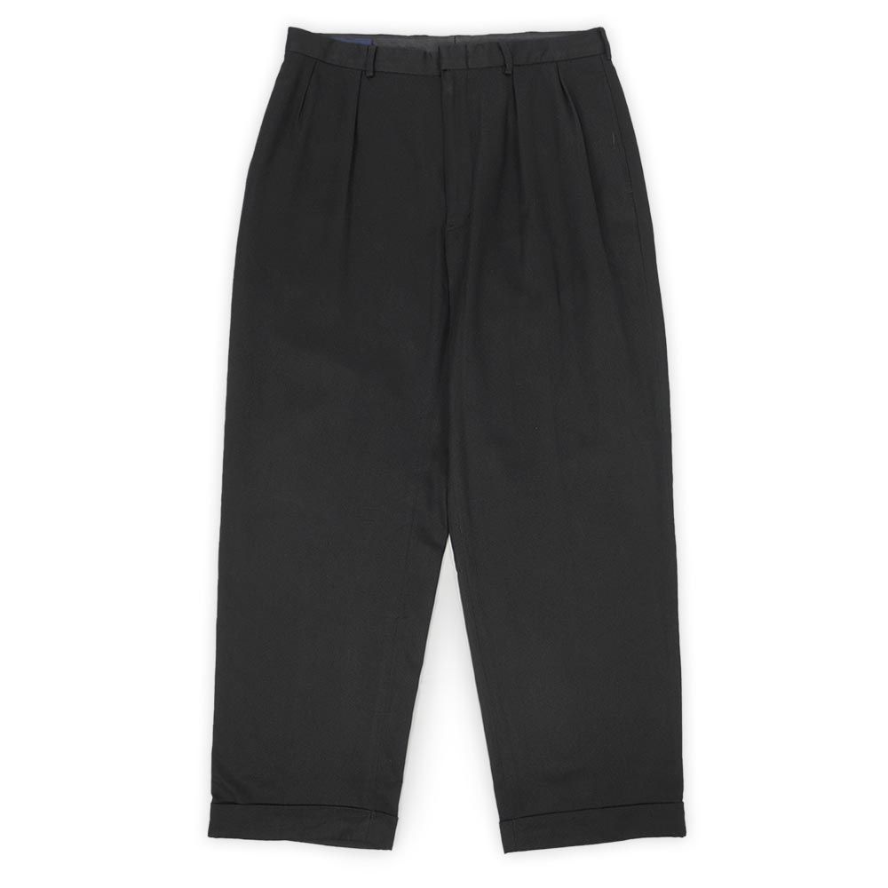 ポロラルフローレン POLO RALPH LAUREN 90s 90年代 2タック ポリエステルトラウザー スラックス GOLF ゴルフ BLACK USA ヴィンテージ 古着 パンツ ブラック 黒 W35 L30相当