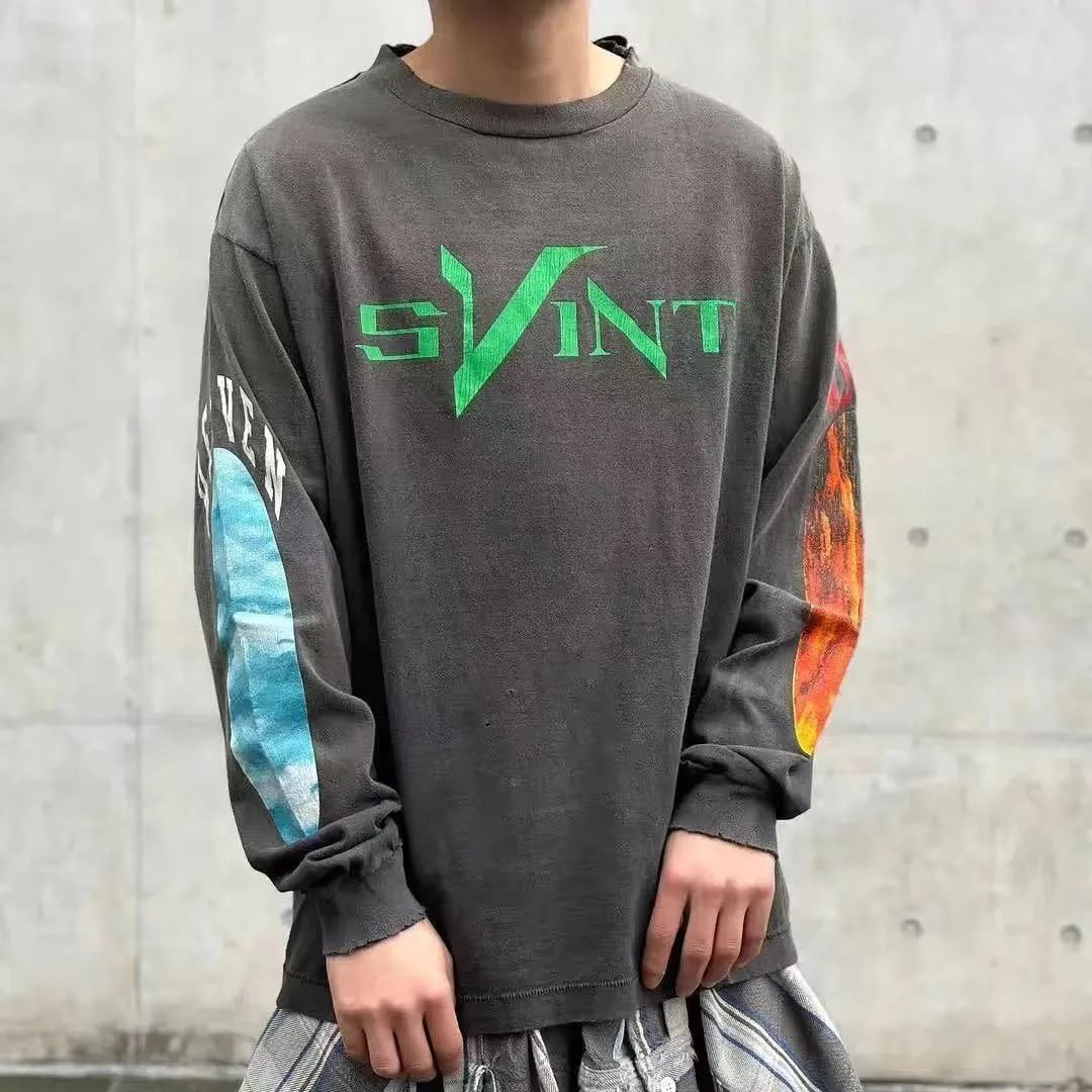 Saint MICHAEL×VLONE skull ロンT SAINT MICHAEL LONG SLEEVE T-SHIRT ' VLONE [ SKULL
