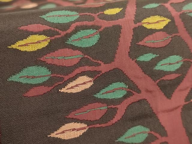 平和屋着物□極上 名門木屋太 今河織物 六通柄袋帯 樹 鳥 逸品