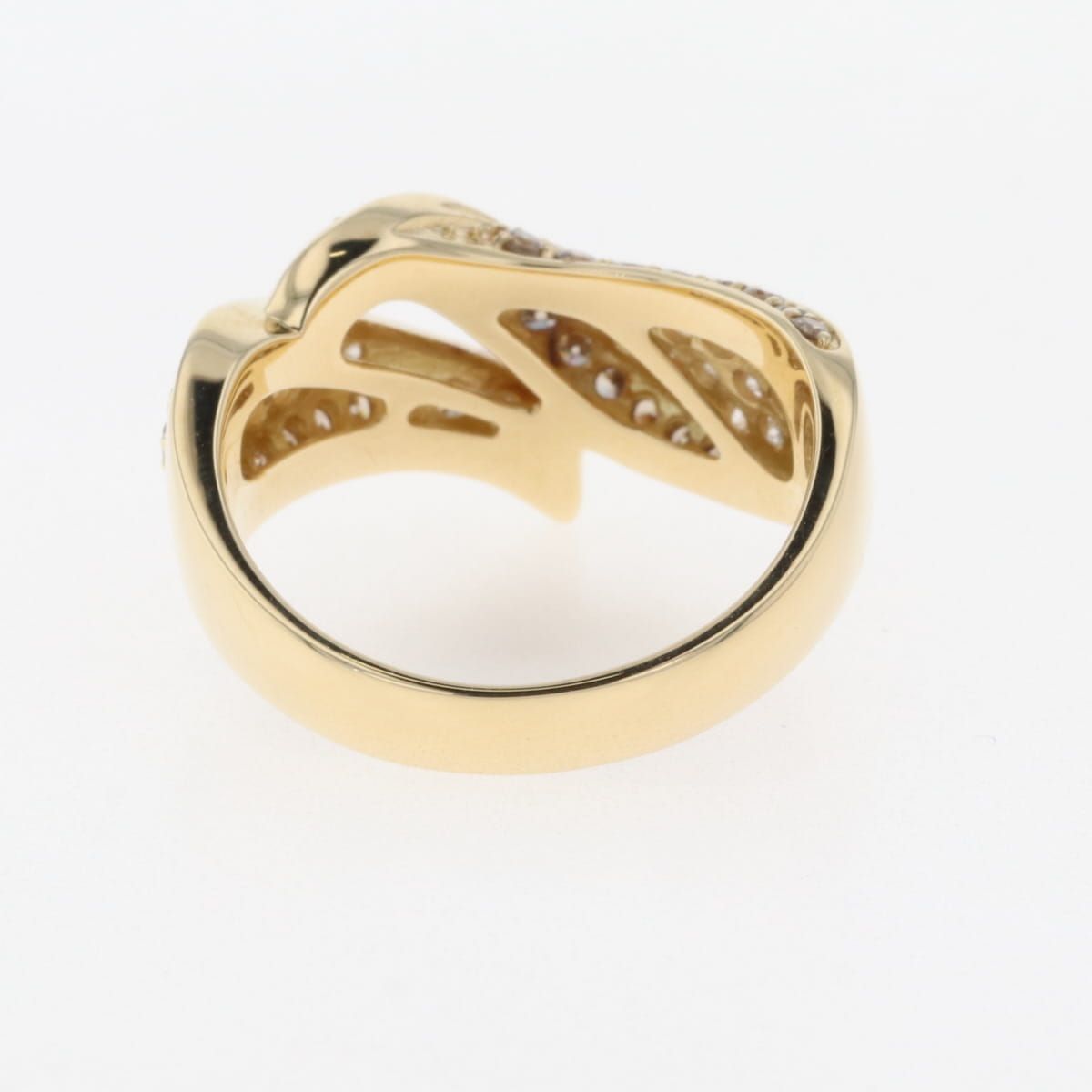 在庫一掃】 メレダイヤ デザインリング YG イエローゴールド 指輪  