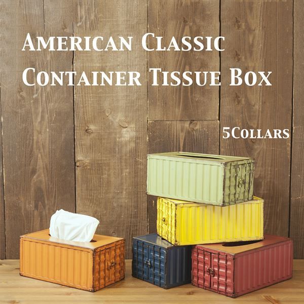 American Classic コンテナ ティッシュボックス 同色2個セット ボックスティッシュケース GB21653GAK アメリカ 田舎 クラシック 雰囲気作り 店舗 アクセント リビング