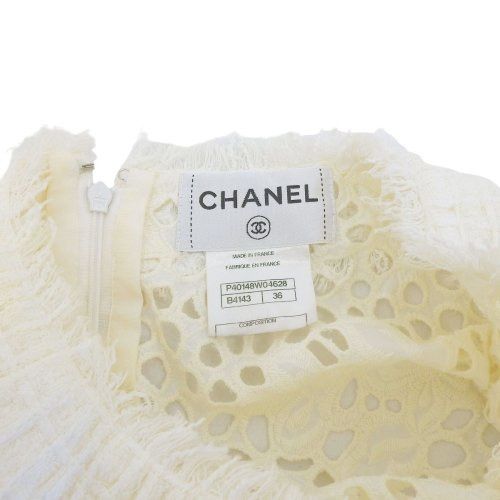 8053) シャネル CHANEL レース 半袖 チュニック ホワイト 36 - メルカリ