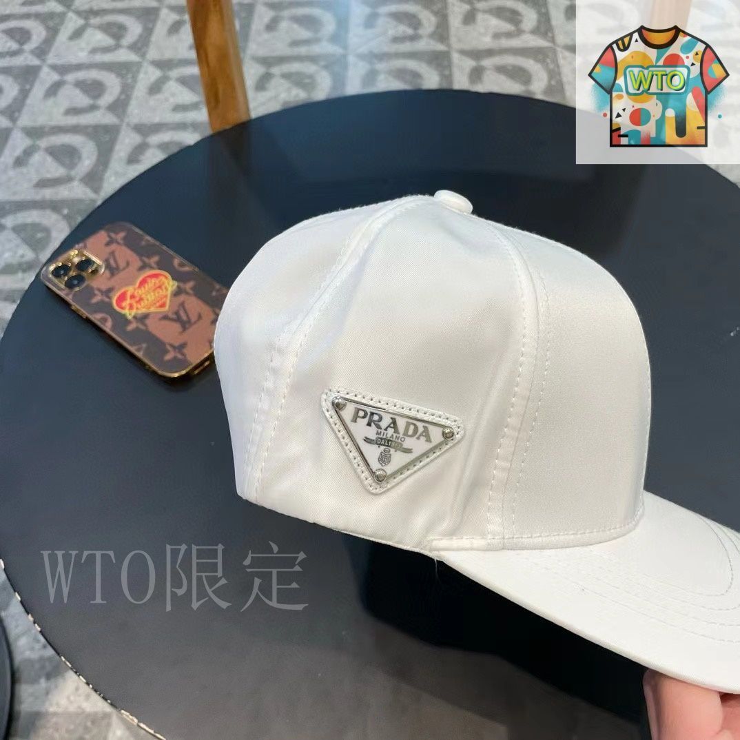 今日特価】Prada クラシック三角ロゴベースボールキャップ-2