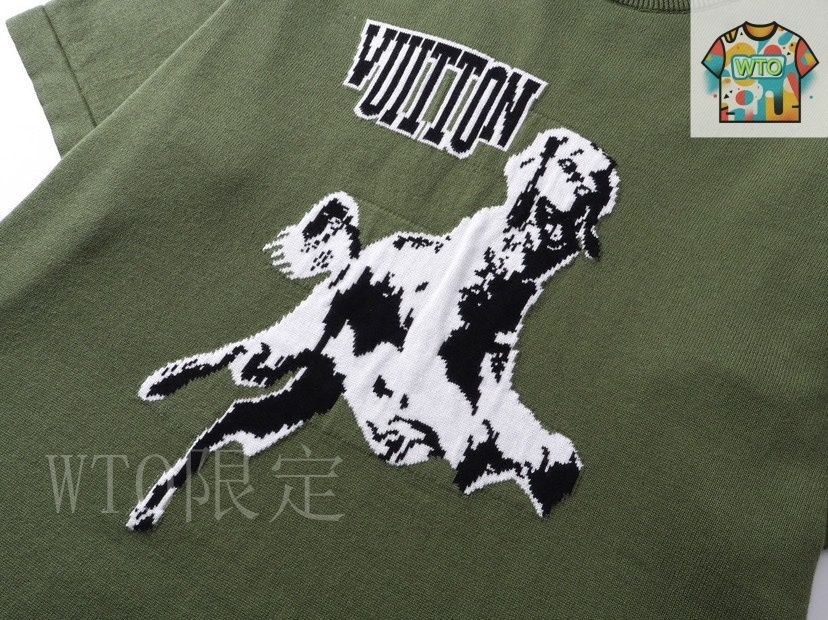 今日特価】Louis Vuitton 25SS ハーリングボーンニット 丸首 T