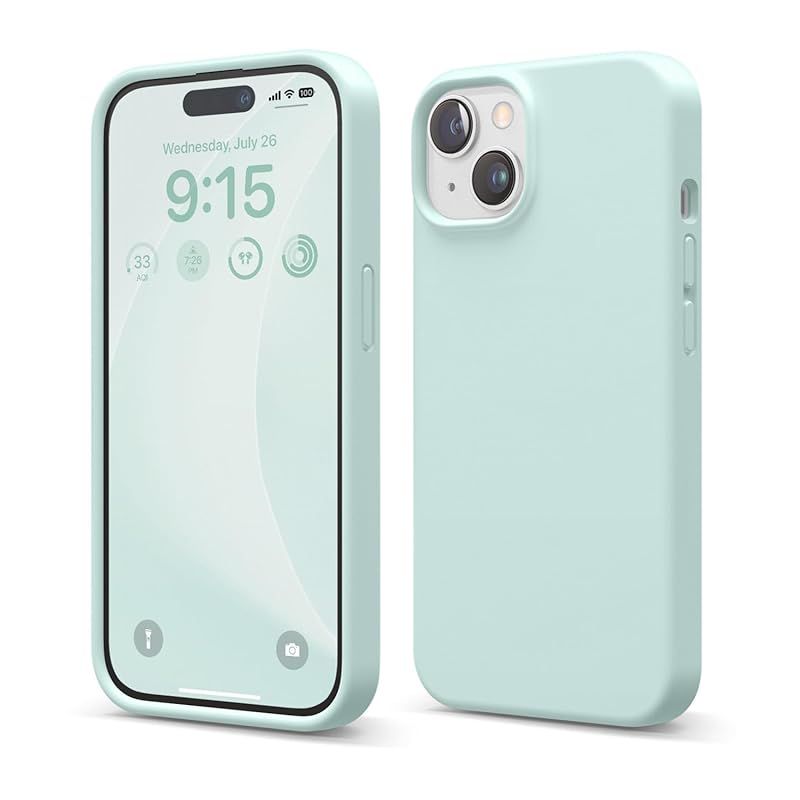 【elago】 iPhone15 対応 ケース 耐衝撃 傷 指紋 防止 シリコン スマホケース スリム 衝撃吸収 サラサラ 手触り シリコンケース [ Apple iPhone 15 アイフォン15 対応 携帯ケース ] iPhone15ケース SILIC 0