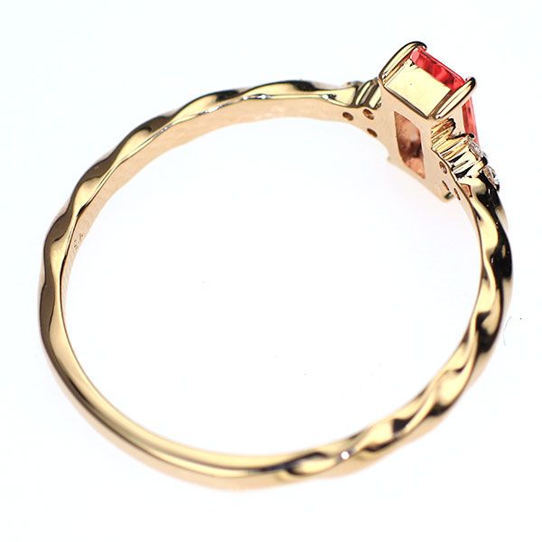 新品 K18PG ナイジェリア産ヴェイリネナイト ダイヤモンド リング  