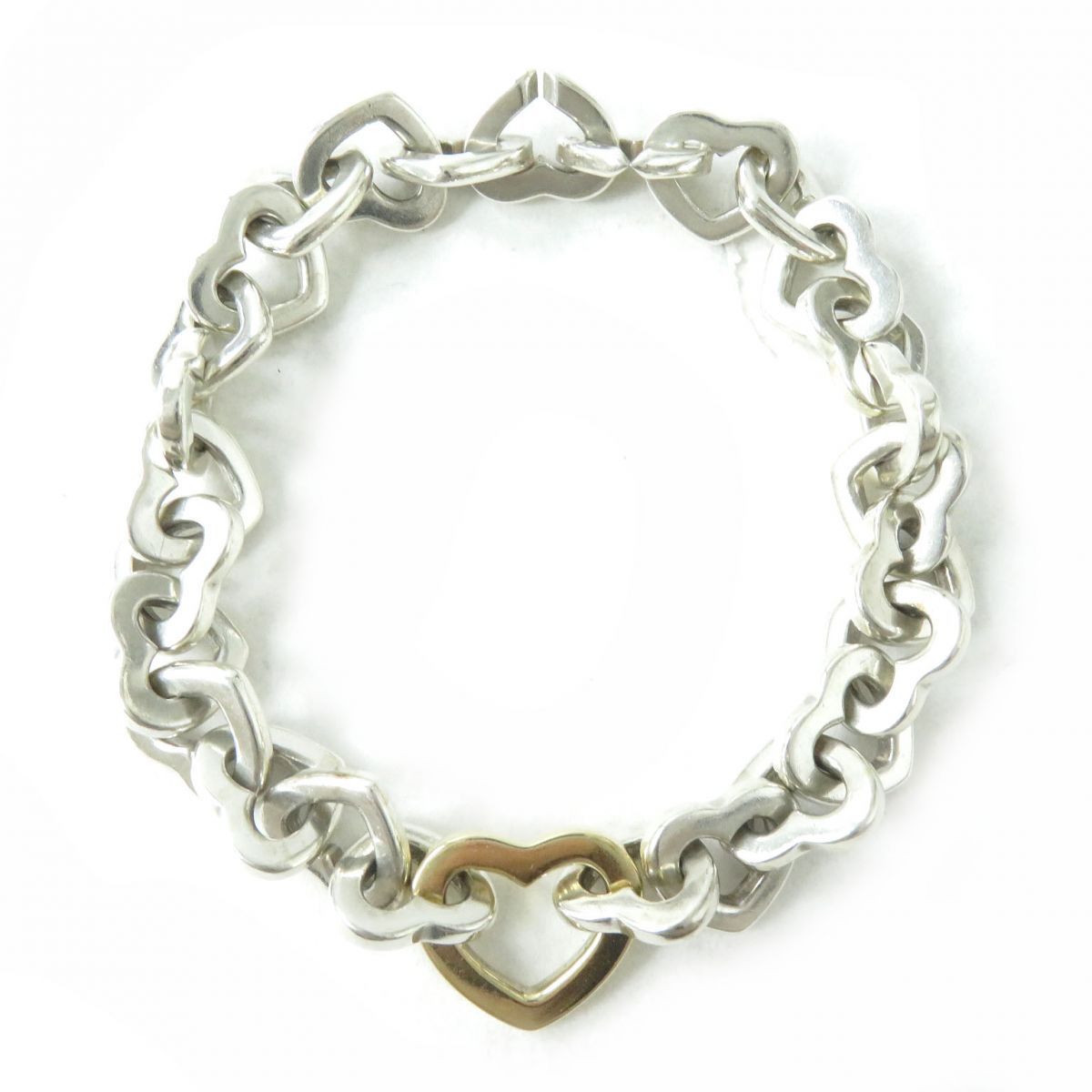 【希少 美品】ティファニー ハートリンク コンビ ブレスレット 925 K18 TIFFANY&Co. 【美品】TIFFANY&Co. ティファニー ハートリンク