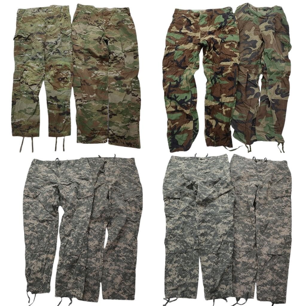 古着卸 まとめ売り 米軍実物 フィールドパンツ カモ柄 ミリタリー 8枚セット (メンズ L ) ウッドランド マルチカム 中古 古着 MY6221