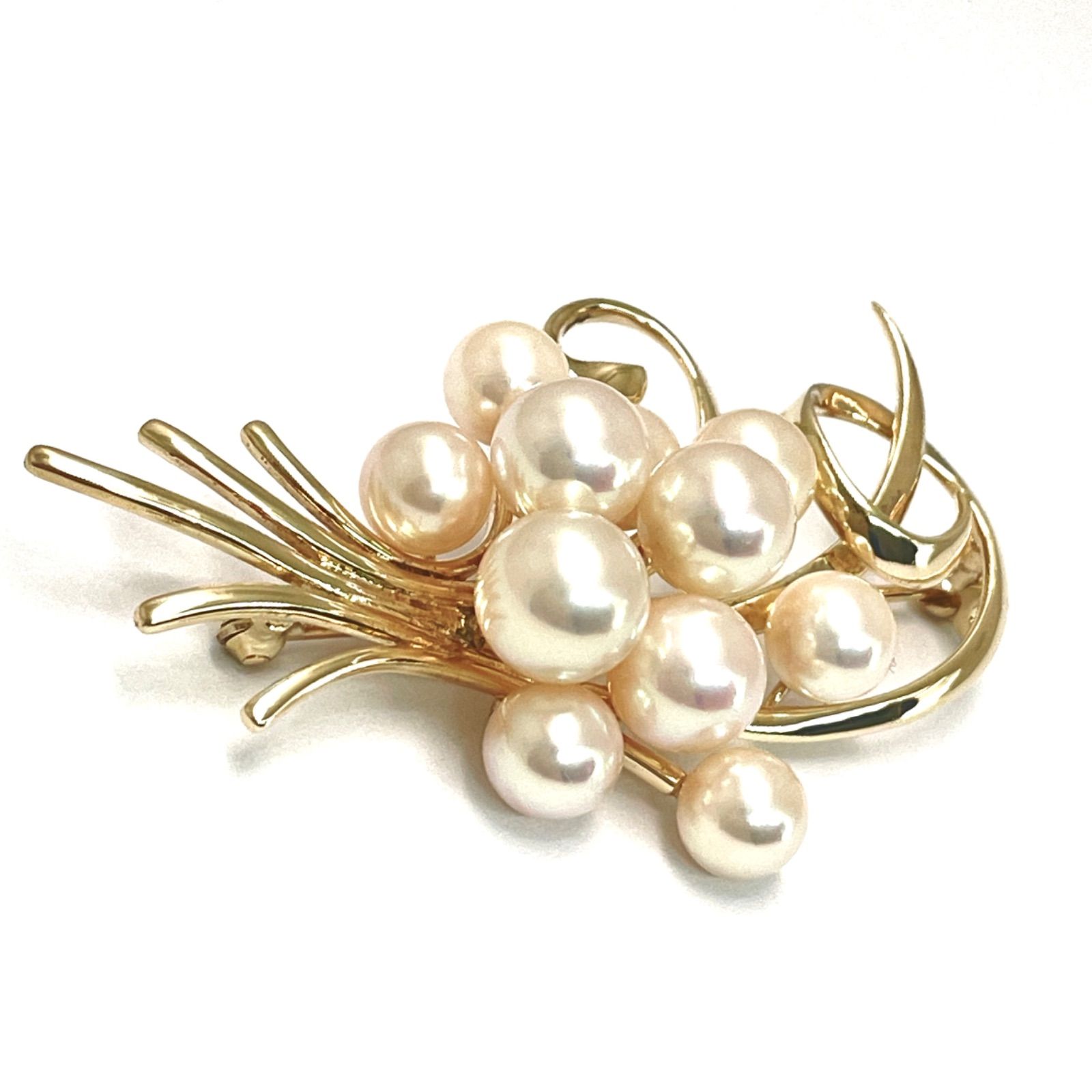 MIKIMOTO ミキモト スクエアパールブローチ MIKIMOTO / ミキモト パールブローチ K14YG 5.8~7.8mm - メルカリ