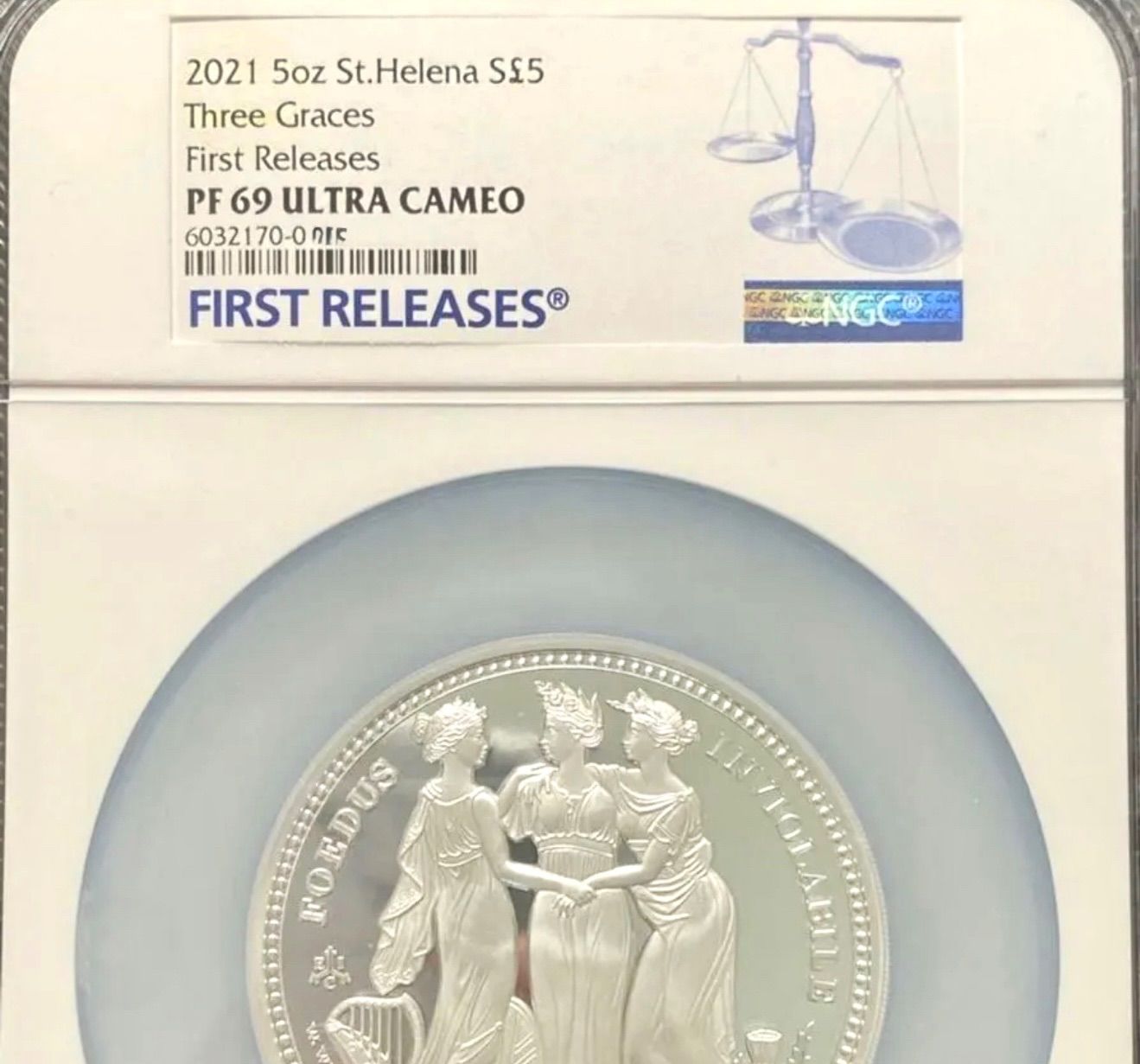 2021 5oz スリーグレイセス 銀貨 大型 セントヘレナ - メルカリ