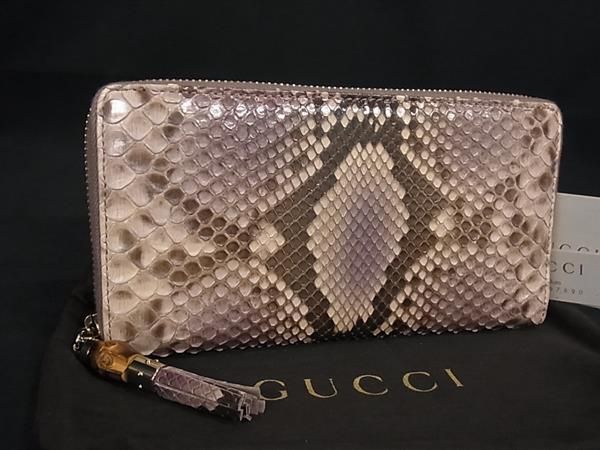 □極上□本物□新品□未使用□ GUCCI グッチ 307984 バンブー パイソン  