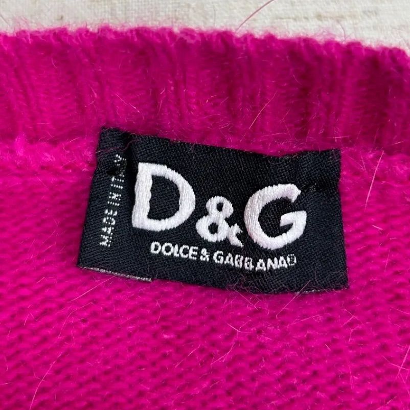 ☆ DOLCE&GABBANA ドルチェ&ガッバーナ アンゴラ混 ピンク 半袖ニット  