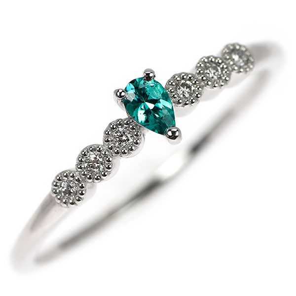 PT950パライバトルマリンダイヤモンドリングNO25-1024 ブラジル産パライバトルマリン ダイヤモンドリング PA 0.16ct D