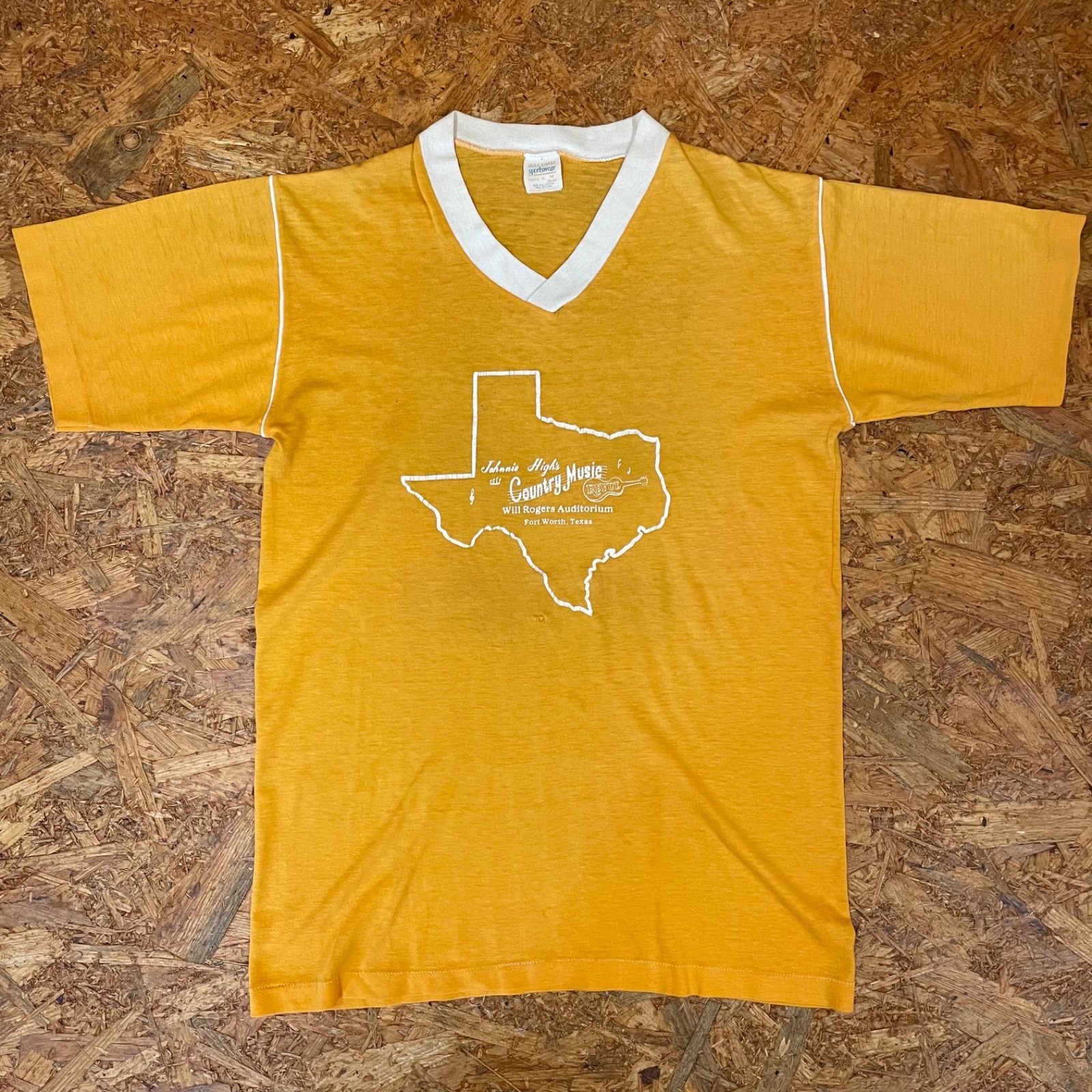 80s USA製 GULF COAST sportswear VネックTシャツ M 80年代 旧タグ 