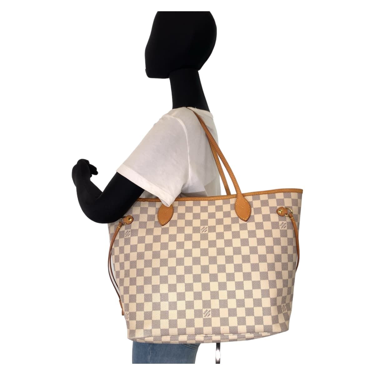LOUIS VUITTON ルイヴィトン ダミエアズール ネヴァーフルMM ホワイト 