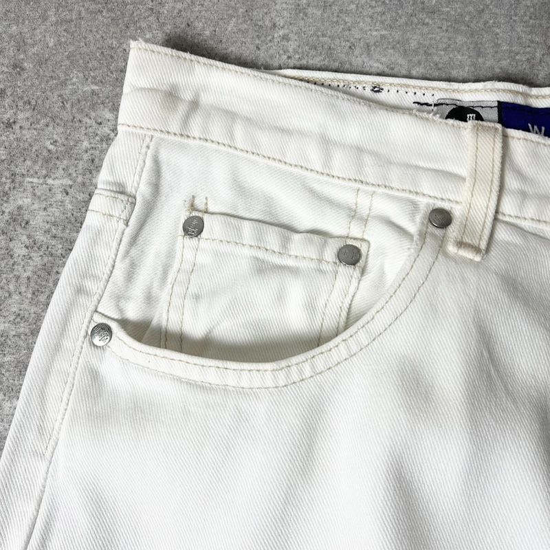 90s USA製 Levis シルバータブ WIDE LEG ホワイト デニム パンツ M