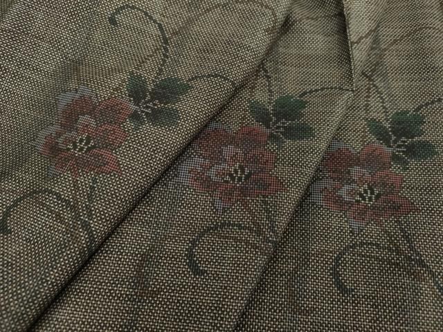 平和屋着物○本場大島紬 9マルキ 花唐草文 正絹 逸品 DAAX4437ps