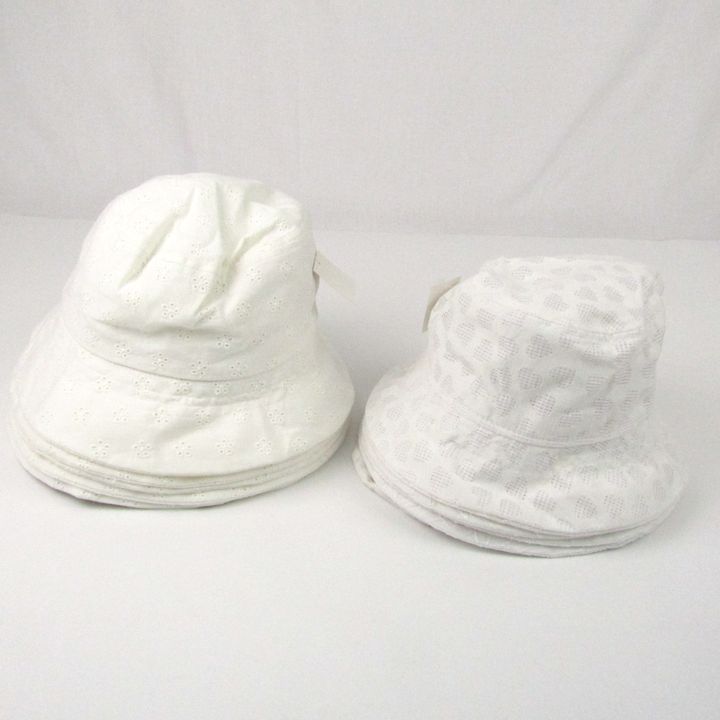 高島屋 バケットハット 10点セット 52-56cm 白 レース 子供用 帽子 まとめて 大量 キッズ 女の子用 Takashimaya
