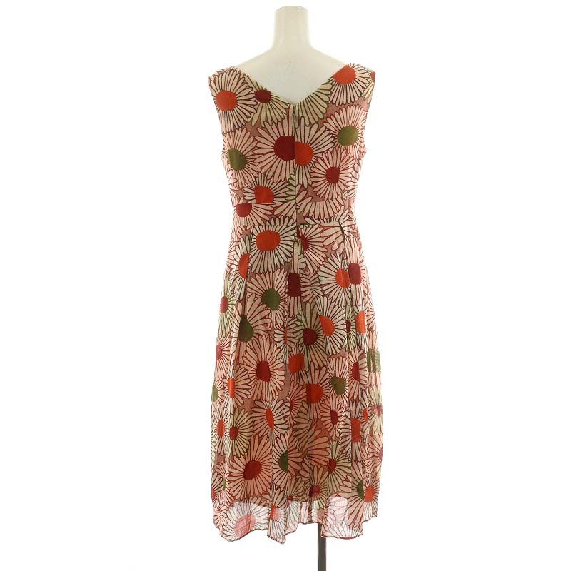 美品　シビラ ワンピース　花柄　ノースリーブ Sybilla シビラ ノースリーブ モノクロ 花柄刺繍ワンピース サマー